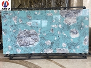 Marble Look Green Color Artificial Quartz Slabs 3200x1600mm High Density