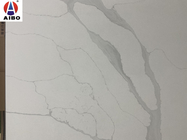 High Tenacity Calacatta white Quartz Stone Polished Surface Strong Crack Resistance