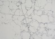 White Quartz Floor Tiles Engineered Stone Slabs Polished Surfaces Finished