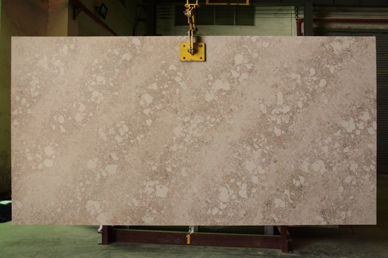 6mm Thickness Artificial Quartz Stone Light Yellow For Interior