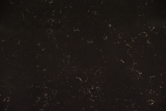 73&quot; Black Quartz Stone Countertop For Rectangular Feathered White Sinks