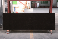 73&quot; Black Quartz Stone Countertop For Rectangular Feathered White Sinks
