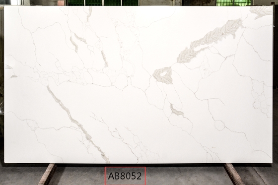 White Color Calacatta Quartz Stone Slab 3200 X 1600mm  235kg/m3