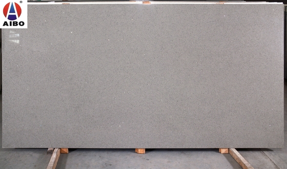 Class 3 Artificial Grey Crystal Quartz Stone Slab For Vanity Top