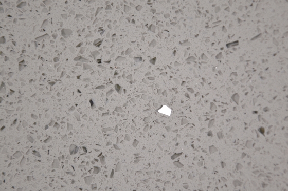 Class 3 Artificial Grey Crystal Quartz Stone Slab For Vanity Top