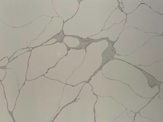 Polished White Calacata Quartz Stone Slab For Kitchen Worktops 3200*1600mm