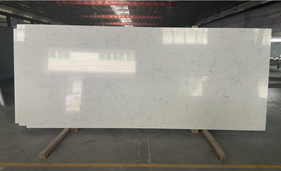 Carrara Solid Color Quartz Polished Surfaces Finished For Home Decoration