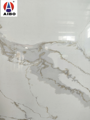 High Density White Calacatta Quartz Stone Slab For Benchtop.