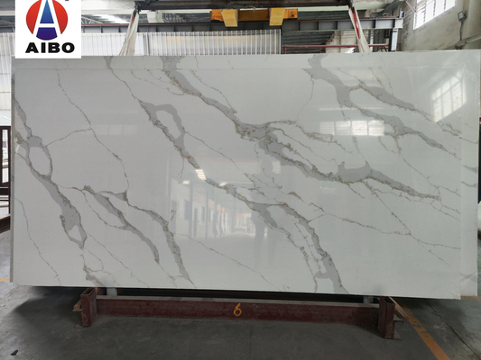 New Arrival Calacatta White Artificial Crystal Extra White Marble Stone Quartz Slabs Porcelain Artificial Quartz Stone