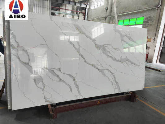 New Arrival Calacatta White Artificial Crystal Extra White Marble Stone Quartz Slabs Porcelain Artificial Quartz Stone