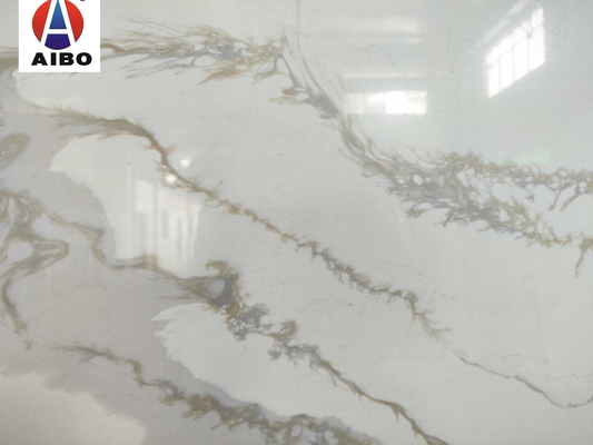 High Density White Calacatta Quartz Stone Slab For Benchtop.