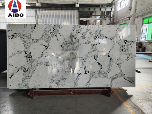 Non Porous Calacatta Quartz Stone Slab For Bench Top Decoration