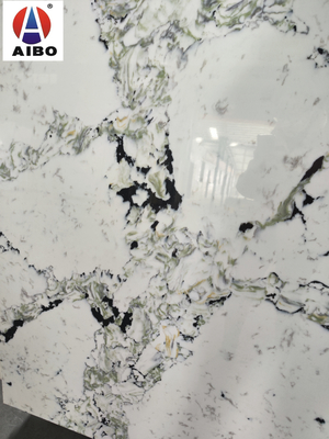 Non Porous Calacatta Quartz Stone Slab For Bench Top Decoration