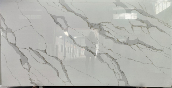 2.5g/Cm3 Quartz Bathroom Vanity Tops Quartz Island Top Faux Stone Siding Panels White Engineered