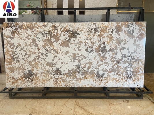 20mm Marble Look Rock Red Color Artificial Quartz Stone Slab For Bath Vanity Top Indoor Decor