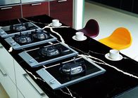 Black Quartz Kitchen Countertops Engineered Stone Slabs Heat Resistance