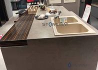 Grey Brown Quartz Stone Top Quartz Bathroom Worktops NSF SGS Certification