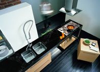 Black Color Calacatta Quartz Surfaces Kitchen Top 8mm 10mm 15mm 20mm Thickness