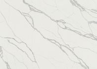 High Density White Engineered Quartz Countertops Leather Finished Surfaces