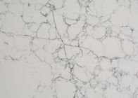 Solid Surface White Quartz Stone Scratch Resistance For Work Top / Table Top