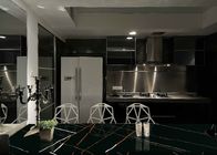 Solid Black Quartz Kitchen Countertops Artificial Stone Worktop Heat Resistance