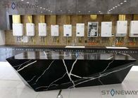 Black Calacata Artificial Quartz Kitchen Countertop With Coherent Pattern Engineering Quartz