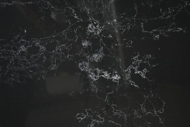 Kitchen Artificial Quartz Stone Countertop Carrara Black Color 3200*1600*20mm