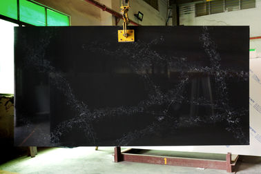 Kitchen Artificial Quartz Stone Countertop Carrara Black Color 3200*1600*20mm