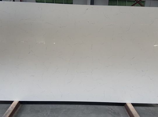 Engineered Carrara Quartz White Beige Marble Style Artificial Stone Slabs with Good quality