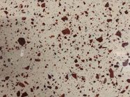 12MM Beige Artificial Quartz Slabs With Red Rust Glass Bathroom Vanity Top