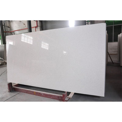 White Glass Quartz Stone Slab For Bathroom Countertop Vanity Top