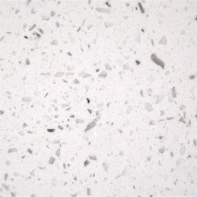 White Glass Quartz Stone Slab For Bathroom Countertop Vanity Top