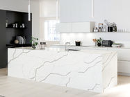 Engineered White calacatta quartz kitchen countertops SGS