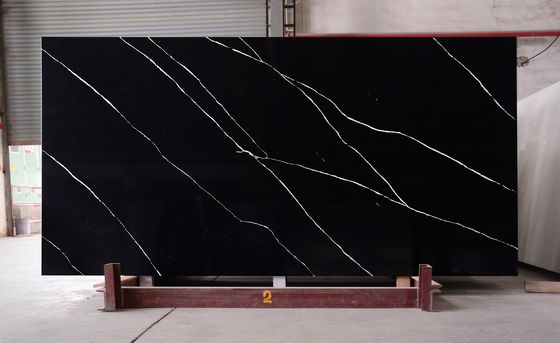 Kitchen Island Marble Quartz Stone 3200*1600*20/30mm Calacata Black