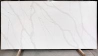 SGS Certificate Calacatta Artificial 93% Quartz Stone Sheet For Kitchentop