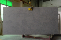 Polished Grey 3200*1600MM Calacatta Quartz Stone For Fireplace Surround / Shower Stall