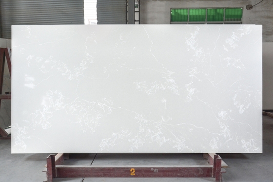 High Ridigity White Calacatta Artificial Quartz Slab Benchtop Hotsaling