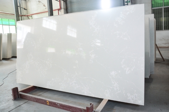 High Ridigity White Calacatta Artificial Quartz Slab Benchtop Hotsaling