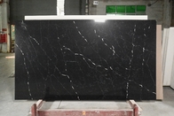 SGS Black Calacatta Artificial Quartz Stone Kitchen Countertop Heat Resistant