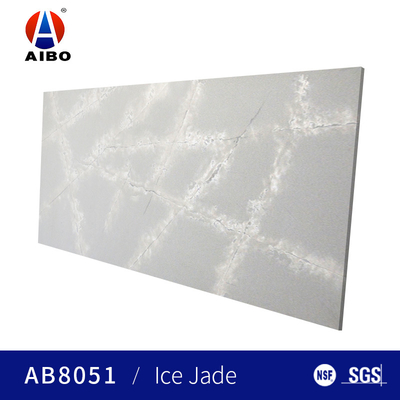 Ice White Calacatta Quartz Stone Scratch Resistance Anti Infiltration