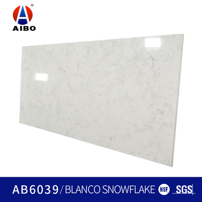 Engineering White Artificial Carrara Quartz Stone Kitchen Countertop Antifouling