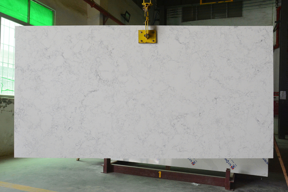 Engineering White Artificial Carrara Quartz Stone Kitchen Countertop Antifouling
