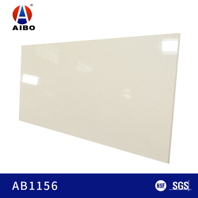 Washable 20MM Creamy White Glass Quartz For Bathroom Vanity Top