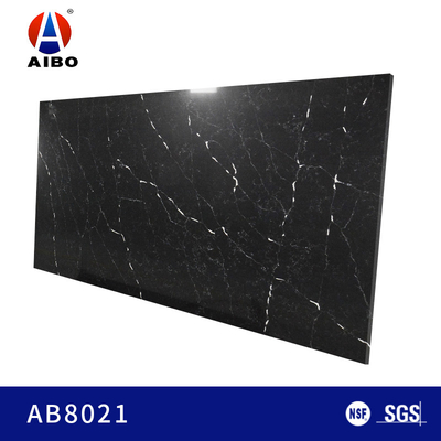 Building Materials Black 12MM Calacatta Quartz Slab With Countertop