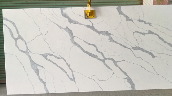 Calacatta Marble Look Quartz Stone Slab For Kitchen Top Decoration