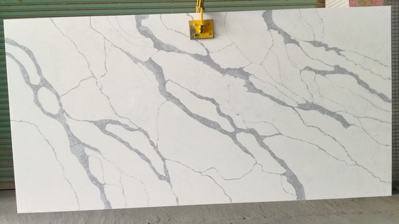 Calacatta Marble Look Quartz Stone Slab For Kitchen Top Decoration