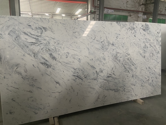 NSF Calacatta Quartz Stone Slab With White Background Scratch Resistant