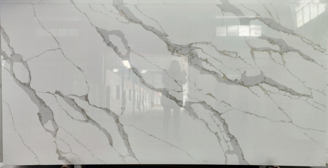 2.5g/Cm3 Quartz Bathroom Vanity Tops Quartz Island Top Faux Stone Siding Panels White Engineered