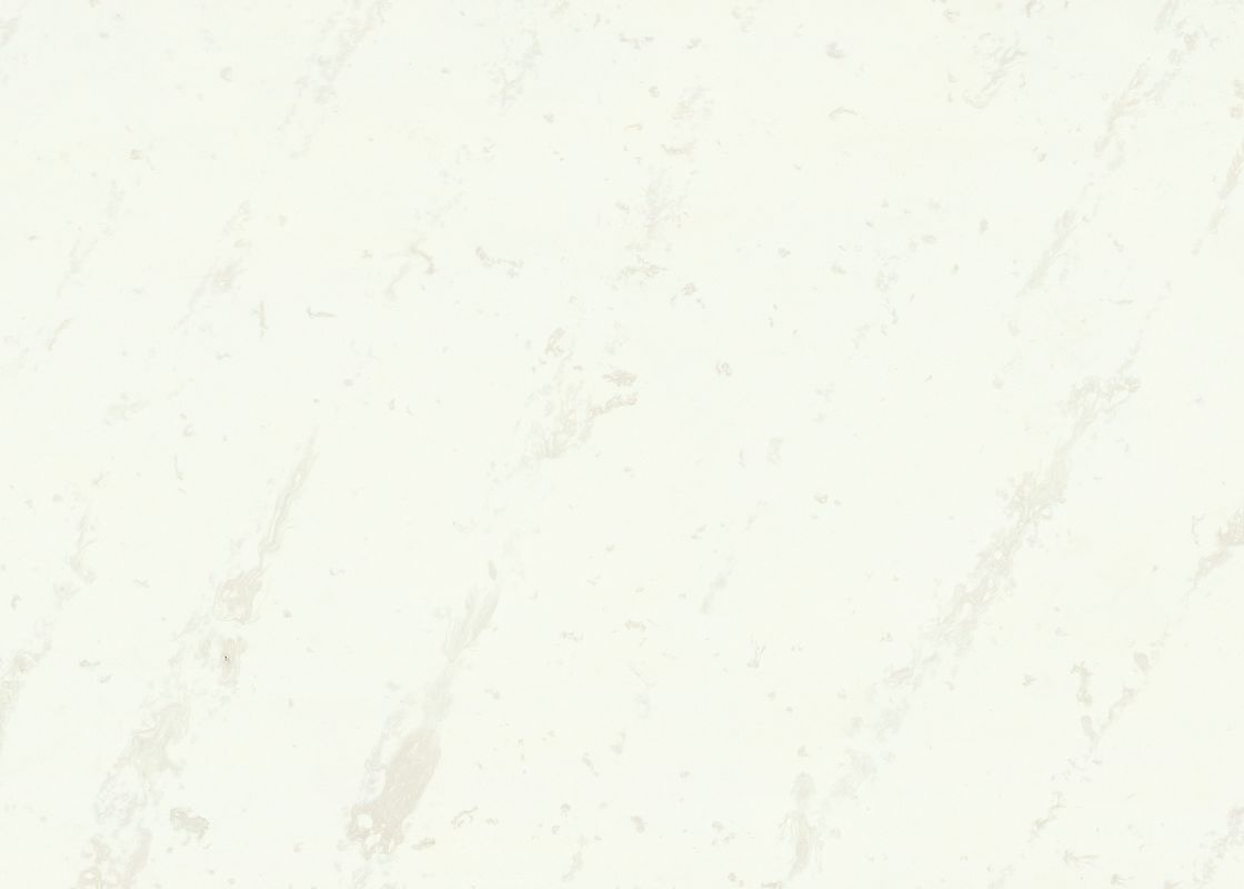 Solid White 93% Artificial Quartz Stone For Kitchen Countertop  Bathroom
