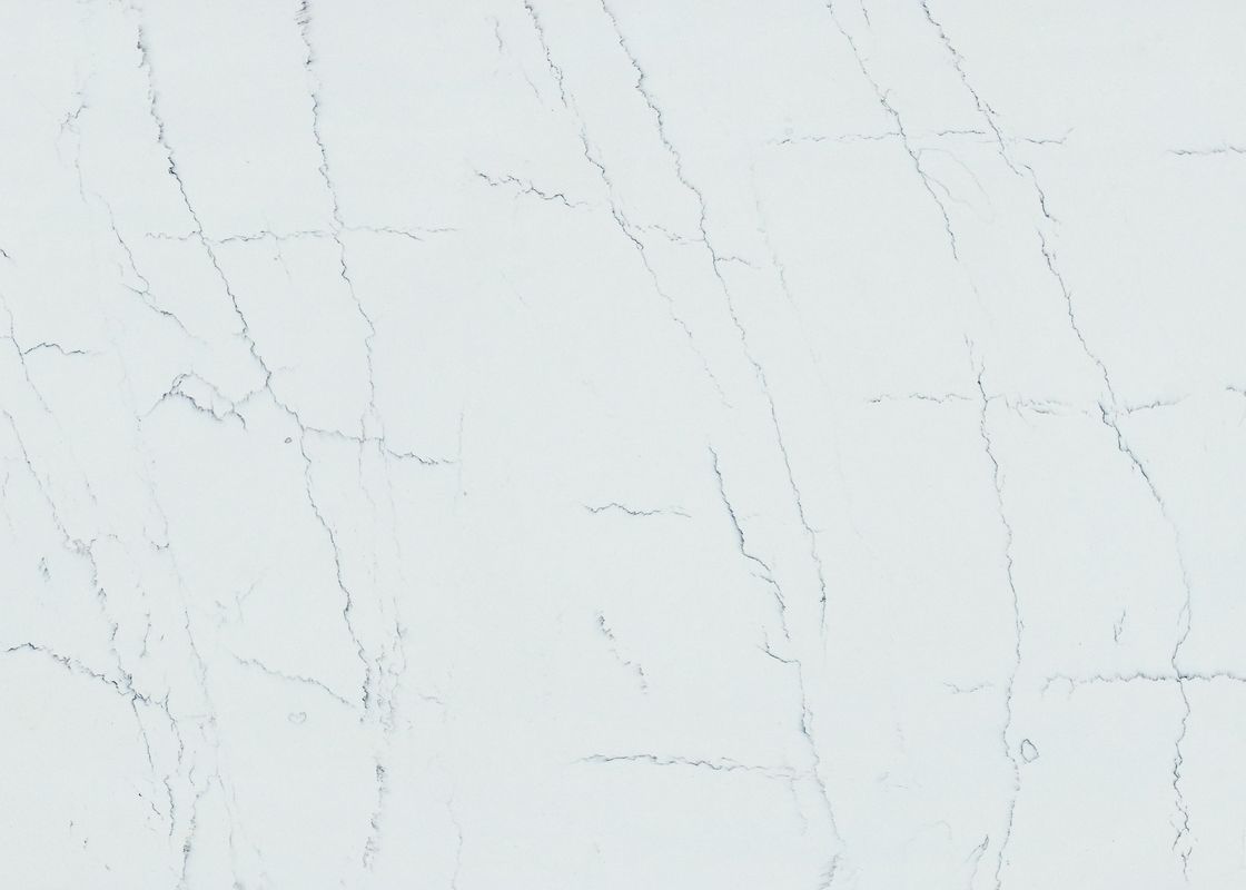 Polish White 20MM Carrara Quartz Stone With Kitchen Countertops